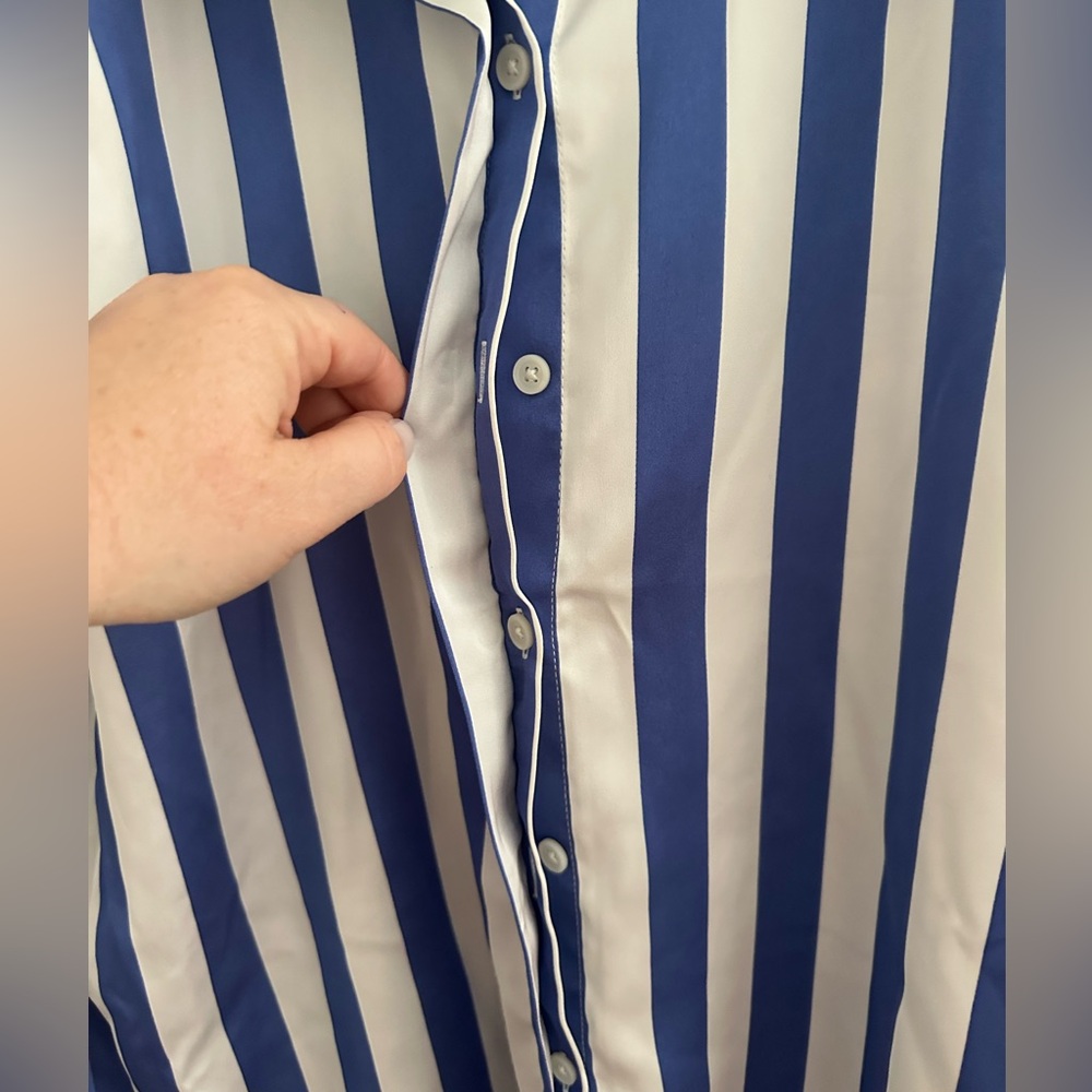 A New Day Blue and White Striped Button Down Shirt! - Picture 3 of 8